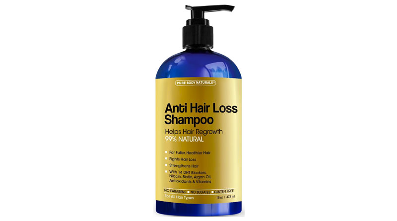 Pure Body Naturals Sulfate-Free, Moroccan Argan Oil and Biotin Shampoo for Hair Loss, 16 Ounce
